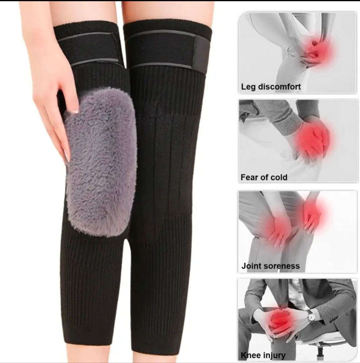 2 Pcs Wool Winter Cashmere Kneecap - 2 Pcs Warm Knee Cap