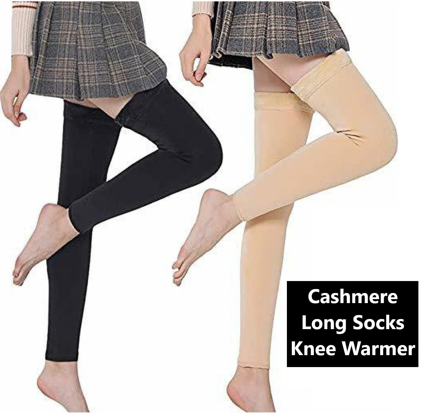 2 Pcs WOOLEN KNEE CAP LEG WARMER LONG SOCKS KNEE PROTECTOR